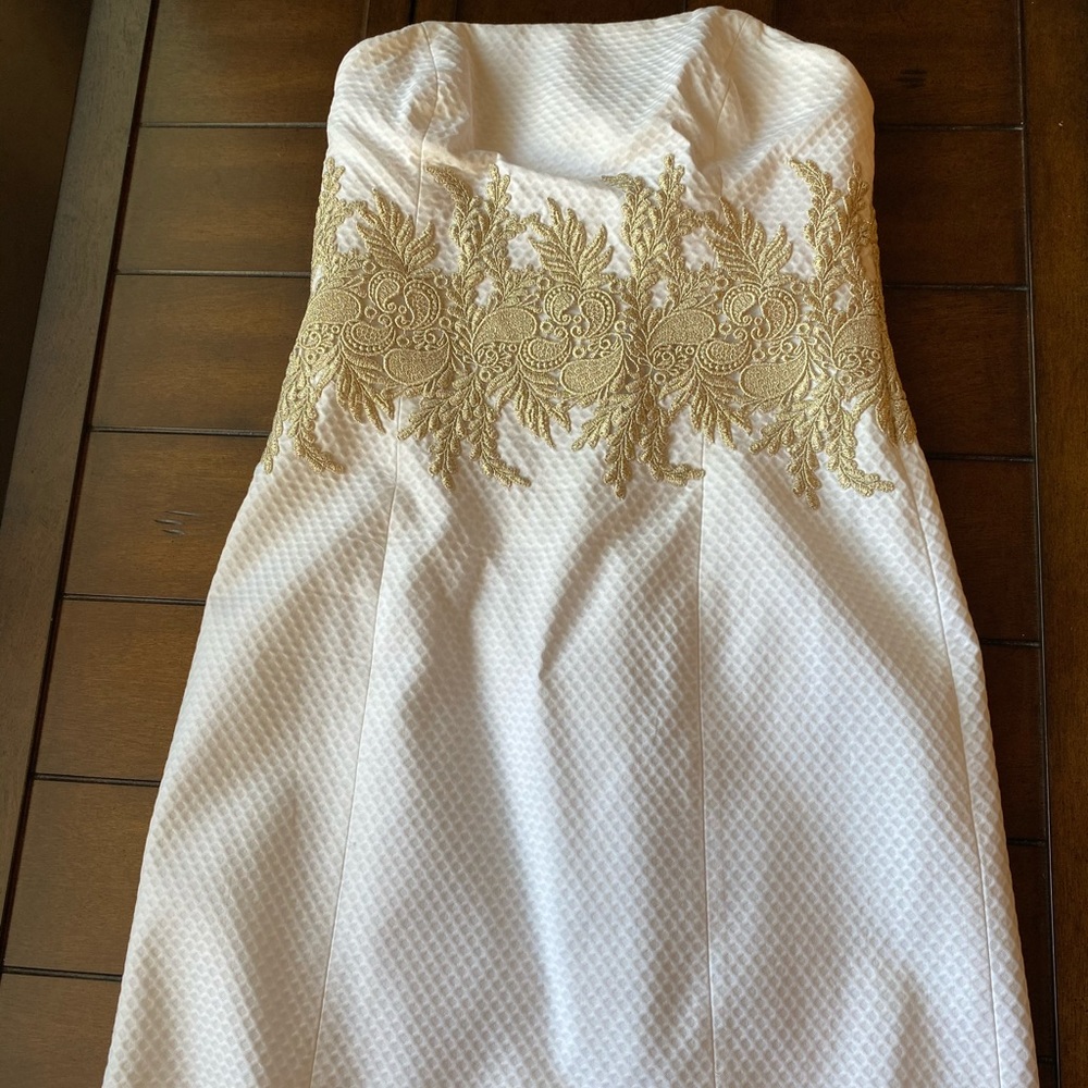 Lilly Pulitzer white and gold Kade dress